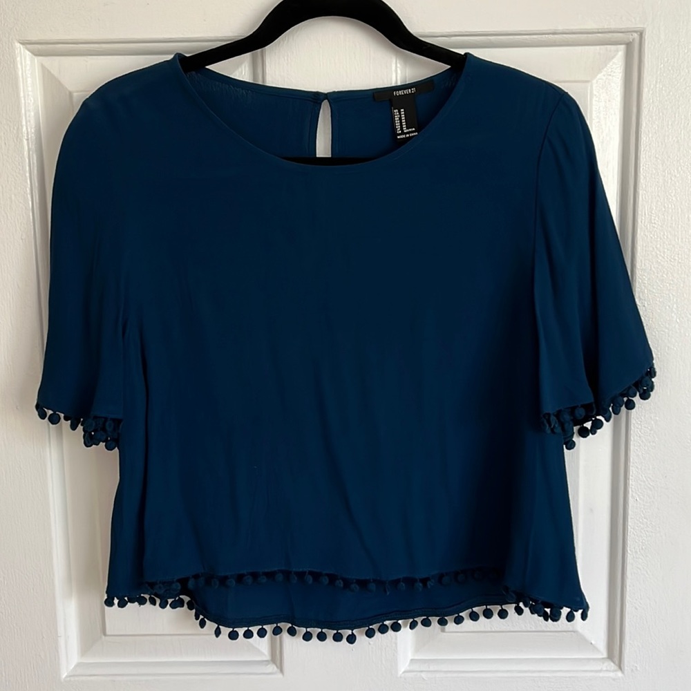 Forever 21 Navy Blouse, Size Medium